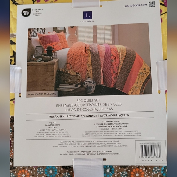 Lush Decor Other - Lush Decor - 3pc Queen Royal Empire Quilt Set Tangerine - Birds Lush D Tangerine
